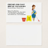 Huishoudelijke Dienst | Schoonmaakster Vloer Dweil Visitekaartje (Voorkant /achterkant)