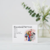 Huishoudelijke diensten visitekaartje (Staand voorkant)