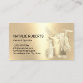 Huishoudelijke gouden vuilnisopbergschijven visitekaartje (Achterkant)