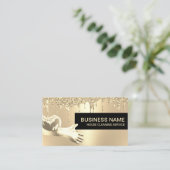Huishoudelijke gouden vuilnisopbergschijven visitekaartje (Staand voorkant)