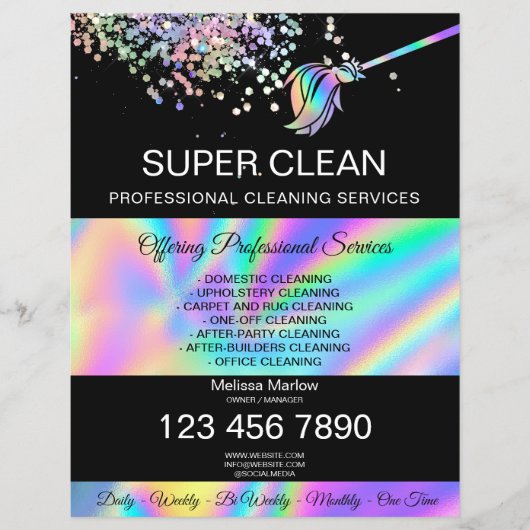 Huishoudelijke Huis Schoonmaak Maid Janitor Flyer (Voorkant)