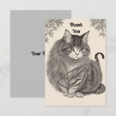 Huishoudelijke kat bedankkaart (Voorkant / Achterkant)