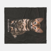 Huishoudelijke kat Kitten Leopard Spots gepersonal Fleece Deken (Voorkant (Horizontaal))