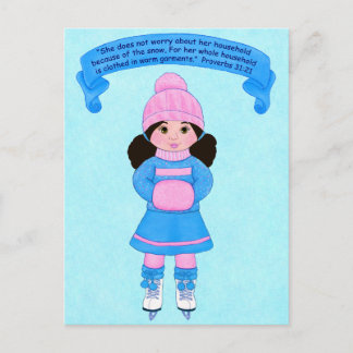 Huishoudelijke kleding~Sneeuw~Schrift Briefkaart