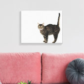 Huishoudelijke mannetjes met staande kat canvas afdruk (Insitu (Woonkamer))
