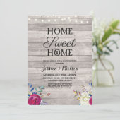 Huishoudelijke opwarmende partij Roze bloemen Nieu Kaart (Staand voorkant)