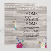 Huishoudelijke opwarmende partij Roze bloemen Nieu Kaart (Voorkant / Achterkant)