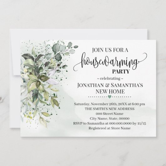 Huishoudelijke opwarming Eucalyptus Greenery Dust  Kaart (Voorkant)