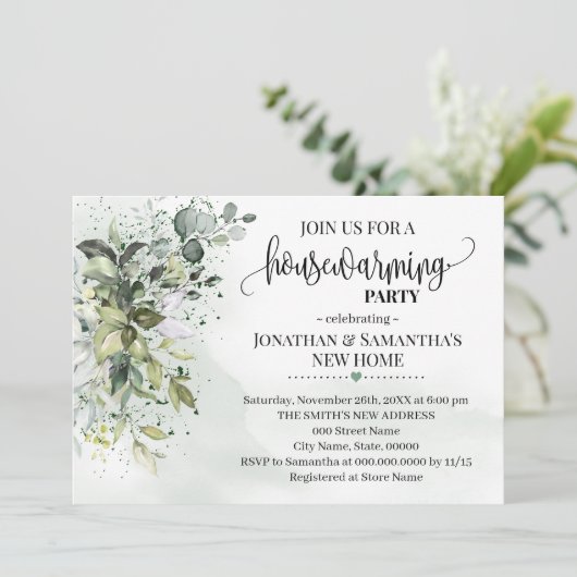 Huishoudelijke opwarming Eucalyptus Greenery Dust  Kaart (Staand voorkant)