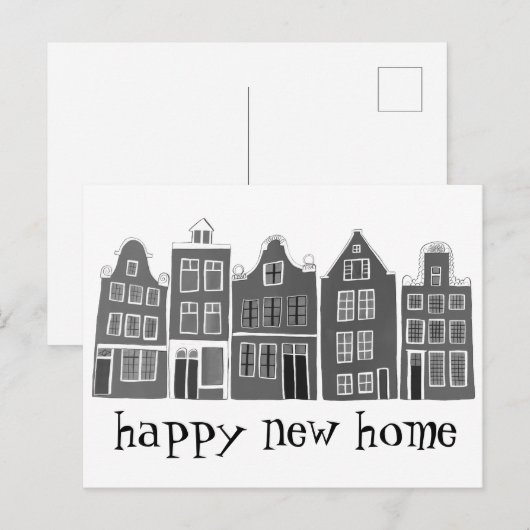 Huishoudelijke opwarming Hoekwoningen Amsterdam Re Briefkaart (Voorkant / Achterkant)