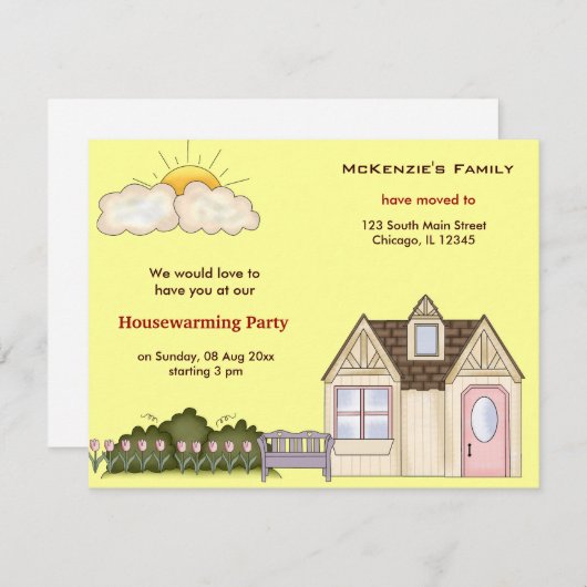 Huishoudelijke opwarming kaart (Voorkant / Achterkant)