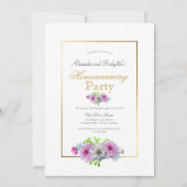 Huishoudelijke opwarming Partij Roze Floral Gold B Kaart (Voorkant)