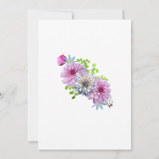 Huishoudelijke opwarming Partij Roze Floral Gold B Kaart (Achterkant)