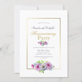 Huishoudelijke opwarming Partij Roze Floral Gold B Kaart