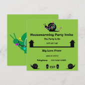 Huishoudelijke opwarming | Thuis verplaatsen | Fun Aankondiging (Voorkant / Achterkant)