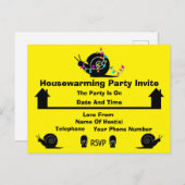 Huishoudelijke opwarming | Thuis verplaatsen | Fun Aankondigingskaart (Voorkant / Achterkant)