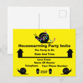 Huishoudelijke opwarming | Thuis verplaatsen | Fun Aankondigingskaart (Voorkant / Achterkant)