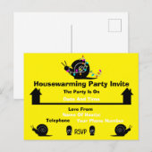 Huishoudelijke opwarming | Thuis verplaatsen | Fun Aankondigingskaart (Voorkant / Achterkant)