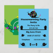 Huishoudelijke opwarming | Thuis verplaatsen | Fun RSVP Kaartje (Voorkant / Achterkant)