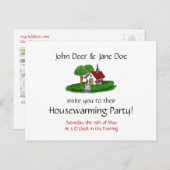 Huishoudelijke opwarming uitnodiging briefkaart (Voorkant / Achterkant)