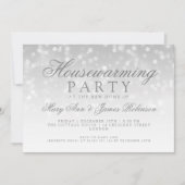 Huishoudelijke opwarming Zilveren Sparkle Lights Kaart (Voorkant)