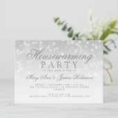 Huishoudelijke opwarming Zilveren Sparkle Lights Kaart (Staand voorkant)