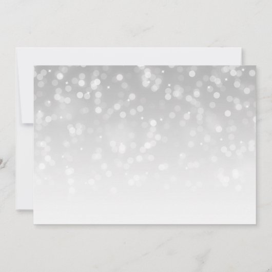 Huishoudelijke opwarming Zilveren Sparkle Lights Kaart (Achterkant)