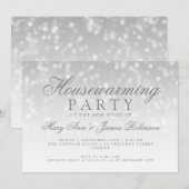 Huishoudelijke opwarming Zilveren Sparkle Lights Kaart (Voorkant / Achterkant)