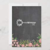 Huishoudelijke opwarmingspartij - Floral Chalk Key Kaart (Achterkant)