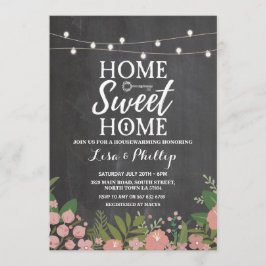 Huishoudelijke opwarmingspartij - Floral Chalk Key Kaart