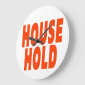 HUISHOUDELIJKE ORANJE LETTERTYPE GROTE KLOK (Hoek)