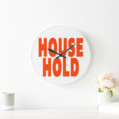 HUISHOUDELIJKE ORANJE LETTERTYPE GROTE KLOK (Huis)