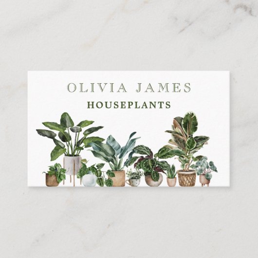 Huishoudelijke plantenkwekerij botanisch plant vis visitekaartje (Voorkant)