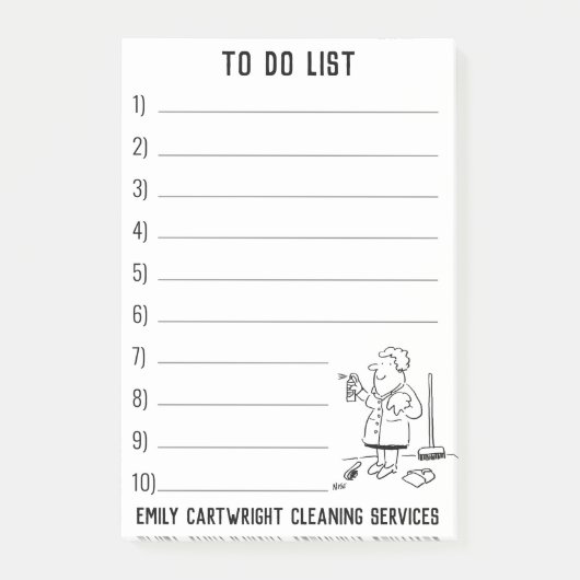 Huishoudelijke reiniger Schoonmaak Bedrijf te pers Post-it® Notes (Voorkant)