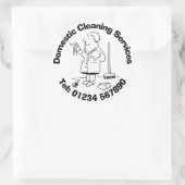 Huishoudelijke reiniging en huisreiniging ronde sticker (Tas)