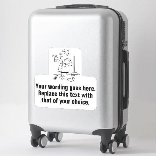 Huishoudelijke reiniging en reiniging sticker (Koffer)