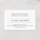 Huishoudelijke reiniging met foto van houder visitekaartje (Achterkant)