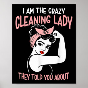 Huishoudelijke Retro Vrouw Grappig In De Gekke Sch Poster