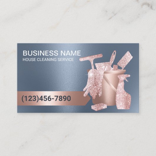 Huishoudelijke Schoonmaak Huishoudelijke Roos Goud Visitekaartje (Voorkant)