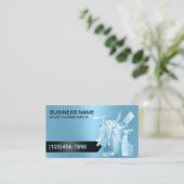 Huishoudelijke Schoonmaak Huishouding Modern Blauw Visitekaartje (Staand voorkant)