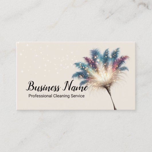 Huishoudelijke Schoonmaak Magische Veer Duster Hui Visitekaartje (Voorkant)