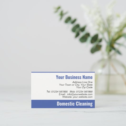 Huishoudelijke schoonmaak QR-code Visitekaartje (Staand voorkant)