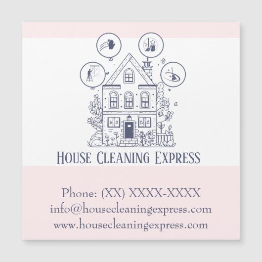 Huishoudelijke schoonmaak thuisdiensten charmerend (Voorkant)