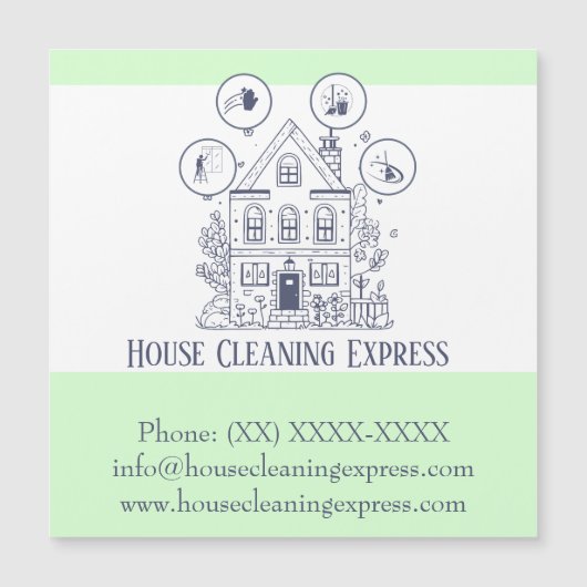 Huishoudelijke schoonmaak thuisdiensten charmerend (Voorkant)