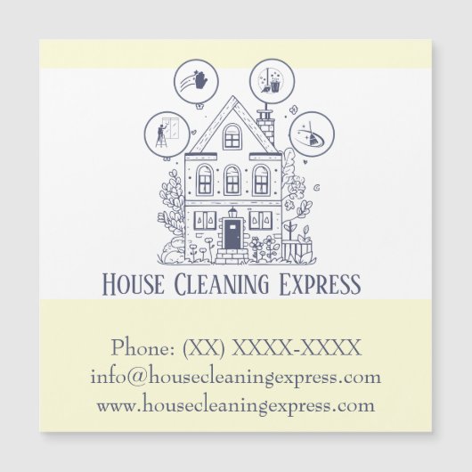 Huishoudelijke schoonmaak thuisdiensten charmerend (Voorkant)