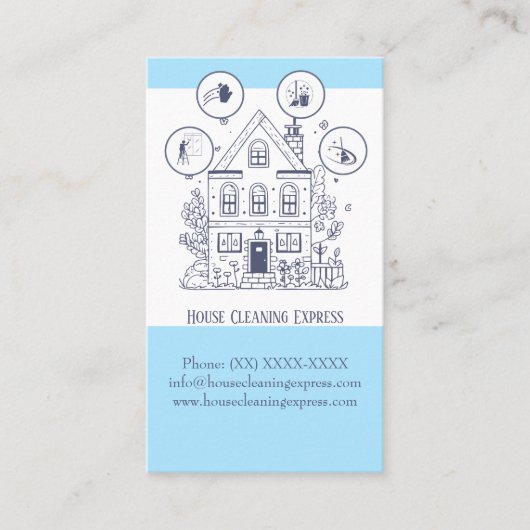 Huishoudelijke schoonmaak thuisdiensten charmerend visitekaartje (Voorkant)