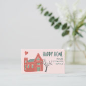 Huishoudelijke schoonmaakdiensten Roze Groen Visitekaartje (Staand voorkant)