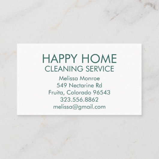 Huishoudelijke schoonmaakdiensten Roze Groen Visitekaartje (Achterkant)