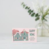 Huishoudelijke schoonmaakdiensten Roze Groen Visitekaartje (Staand voorkant)