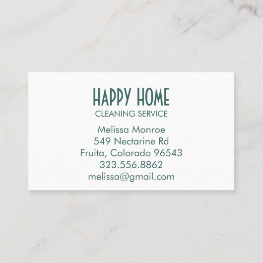 Huishoudelijke schoonmaakdiensten Roze Groen Visitekaartje (Achterkant)